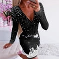 thumbnail image 2 of Ropa de Navidad para mujer, minivestido ajustado de manga larga con estampado de Papá Noel, camiseta holgada, suave y cómoda, 2 of 4