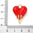 thumbnail image 3 of Brass Enamel Pendants Heart Charm Rack Plating Lead Free & Cadmium Free Long-Lasting Plated Real 18K golden Plated Red 28x20.5x9.5mm Hole: 4x3.5mm, 3 of 3