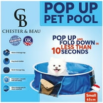 Chester & Beau: Pop Up Pet Pool & Bath (Dogs)- Small - 25.6 x 9.1", 2-In-1, Pops Up in Less Than 10 Seconds, Dog Grooming, Cooling & Play, Durable Material