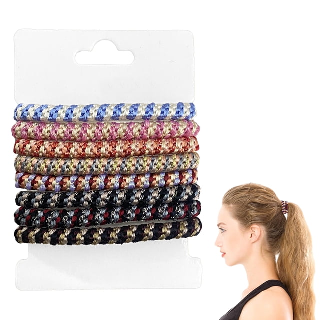 Lazos elásticos para el cabello de colores mezclados, 8 piezas de coleteros suaves trenzados para cabello grueso y rizado, accesorios para el cabello de colores mezclados dobles para