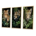 thumbnail image 3 of Designart "Tigers In Asian Painting IX" Asian Framed Wall Art Set Of 3 - Green Asian Art Frame Gallery Set For Office Decor, 3 of 6