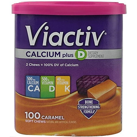 3 Pack Viactiv Calcium Plus D Dietary Supplement 100 Caramel Soft Chews