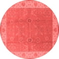 thumbnail image 1 of Ahgly Company Indoor Round Oriental Red Traditional Area Rugs, 6' Round, 1 of 4
