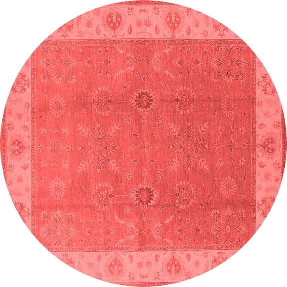 Ahgly Company Indoor Round Oriental Red Traditional Area Rugs, 6' Round