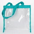 thumbnail image 2 of Bless The Lord Psalm 103:1 Bible Verse Stadium Event Festival Convention Approved Womens Clear Tote Bag, Teal Trim, 2 of 3