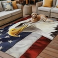 thumbnail image 2 of Fsddascl Stars And Stripes Outdoor Rug for Patio/Deck/Porch, Non-Slip Large Area Rug 4 x 6 Ft, Independence Day Eagle American Flag Indoor Outdoor Rugs Washable Area Rugs, Camping Rug Carpet, 2 of 5