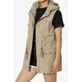 thumbnail image 3 of TheMogan Women's PLUS Drawstring Loose Fit Utility Vest Sleeveless Military Jacket, 3 of 7