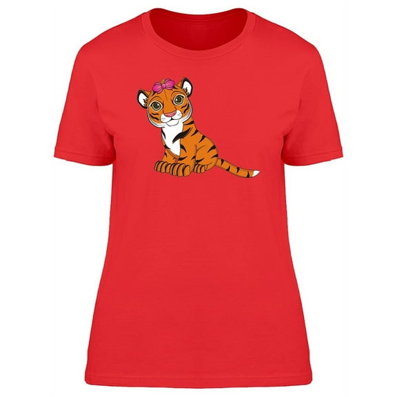 Baby Tiger With Bowtie T-Shirt Women -Image by Shutterstock, Female Large