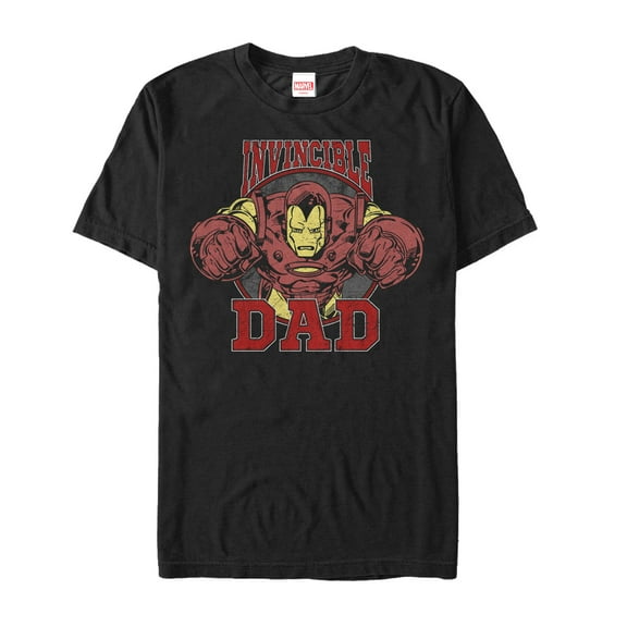 Men's Marvel Father's Day Iron Man Invincible Dad  Graphic Tee Black Large