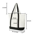 thumbnail image 2 of Muka Large Canvas Tote Bag with Outer & Inner Pocket, 21.5 x 16 x 6 Inch Grocery Shopping Bag, 2 of 6