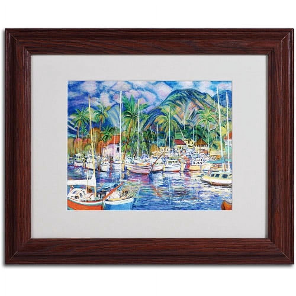 Trademark Fine Art "Lahaina Marina" Canvas Art by Manor Shadian, Wood Frame