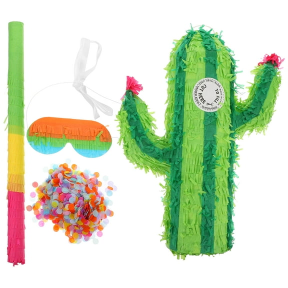 Hemoton Multi Color Cactus Pinata for Birthday Paper Reusable Fun Interactive Play 14.2 in