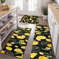 thumbnail image 2 of Yellow Lemon Fruit Slices Black Pattern Kitchen Rugs Sets Of 3,Kitchen Runner Rugs Non Skid Washable,Decorative Kitchen Floor Mats for Kitchen,Sink,Laundry,17"x30"+ 17"x47" + 17"x59", 2 of 6