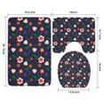 thumbnail image 3 of Pioneer Flower Floral Print Pattern Bathroom Rugs Sets 3 Piece,Toilet Cover Set,Absorbent Non Slip Bathroom Mats Sets with U-Shaped Contour Rug Toilet Rug Set, 3 of 5