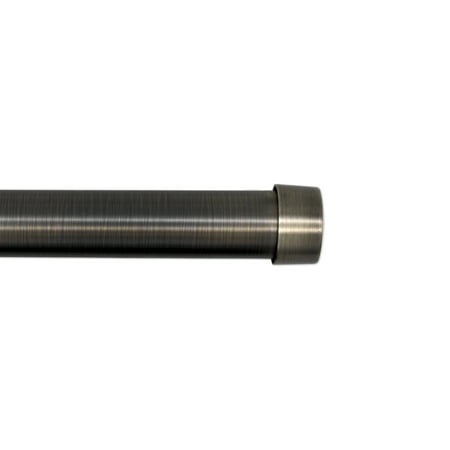 Better Homes & Gardens 1  Plated Pewter Simple Cap  42  to 120  Width  Single Curtain Rod Set