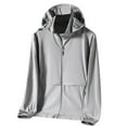thumbnail image 2 of Zylanna Men's Athletic Jacket, Long Sleeve Full Zip Workout Running Quick Dry Active Shirts with Pockets Gray Size 2XL, 2 of 3