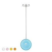 10 Inch 10W 1 Led Small Pendant-Chrome Finish-Blue Glass Color Eurofase Lighting 35913-030