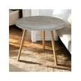 thumbnail image 3 of Mesa Auxiliar Redonda Gris tipo Piedra 50cm Minimalista Mdf Moderna, 3 of 4