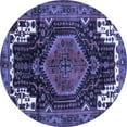 thumbnail image 1 of Ahgly Company Machine Washable Indoor Round Persian Blue Traditional Area Rugs, 4' Round, 1 of 4