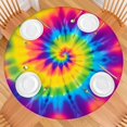 thumbnail image 2 of Rainbow Tie Dye Mandala Pattern Round Fitted Tablecloth with Elastic Edge,Dining Table Cover Waterproof,Outdoor Round Tablecloth for Camping,Dining,Indoor and Outdoor, 2 of 7