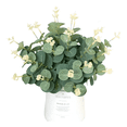 thumbnail image 3 of "50pc Hojas Artificial De Eucalipto Plantas Artificial Ramas Lab.G Color Blanco/verde ", 3 of 5