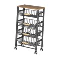 thumbnail image 2 of Carro utilitario rodante de 5 niveles, cajón extraíble multifuncional, organizador de almacenamiento de acero al carbono, gran capacidad para armario, 2 of 7