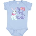 thumbnail image 3 of Inktastic My 1st Easter Cute White Bunny with Spring Flowers Boys or Girls Baby Bodysuit, 3 of 5