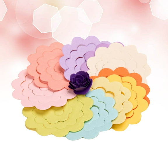 Toddmomy 20Pcs Paper Flower Diy Kit For Projects Assorted Color 3D Craft Flowers Rose Shape Decorative