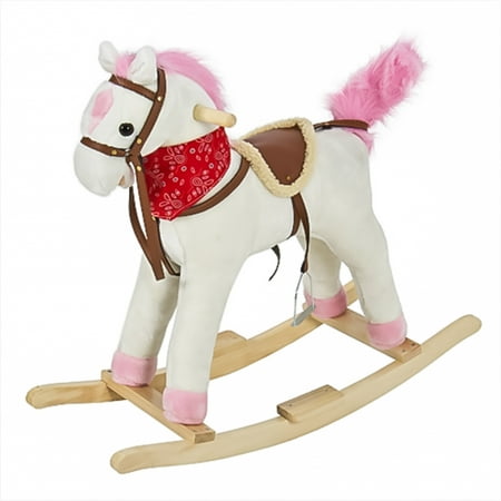 - Best Choice Products Plush Rocking Horse Pony Ride On Toy w/ Sounds - White