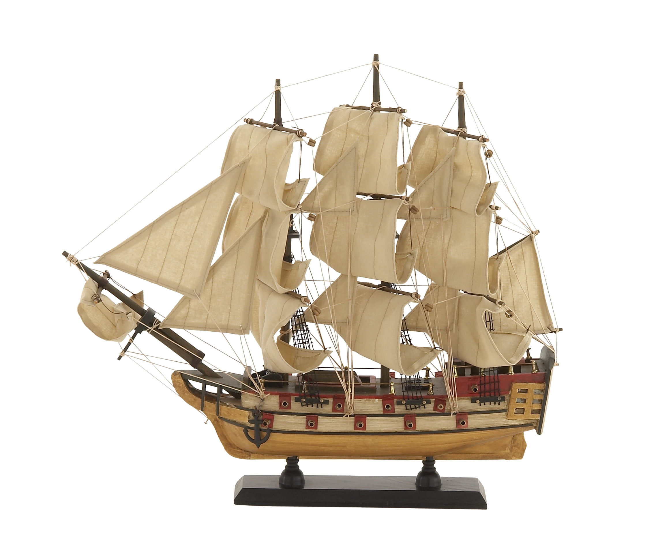 E 4x Ship 4.4" Tall Detailed Wooden Boat Model Nautical Home Decor Collectible 