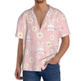 thumbnail image 3 of Wukai Rabbit Sunflower Men's Casual Short-Sleeve Button Down Shirt - Lightweight Summer Dress Shirt for Daily Wear-4X-Large, 3 of 7