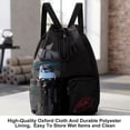 thumbnail image 6 of Bocaoying Mesh Drawstring Swim Backpack, Quick-Dry Sand-Free Beach Bag, Lightweight Gym Sack with Pockets, Black, 6 of 7