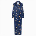 thumbnail image 5 of NOLDARES Family Matching Christmas Pajamas Set, Print Long-Sleeved Tops + Plaid Trousers Holiday Sleepwear Outfits for Women Men Kids Baby(Navy,M:XL), 5 of 6
