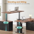 thumbnail image 4 of Farmhouse L Shaped Standing Desk with 2 Storage Drawers, Height Adjustable Computer Desk from 28.7 to 46.8inches, Home Office Desk, 4 of 7