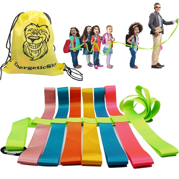 Safety Walking Rope with Colorful Handles for Up to 6 Children,10 Children and 12 Children-Perfect for Daycare Schools and Teachers.