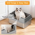 thumbnail image 3 of QinaQin Extra-Large Stainless Steel Semi-Enclosed Metal Litter Box with Scoop, Suitable for Large Cats. Features a Removable Steel Base for Easy Cleaning, Odor-Free Operation, and Leak-Proof Design, 3 of 8