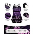 thumbnail image 4 of Traje de baño Tankini Hanna Nikole para mujer con pantalones cortos, color morado M, 4 of 6