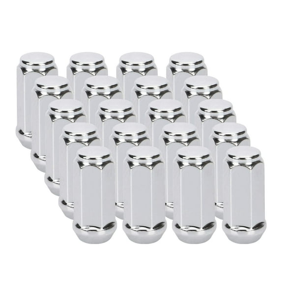 1/2x 20 Chrome Closed End Bulge Acorn Lug Nuts 1.89 inch Long - Cone Seat - 3/4" Hex Compatible with Tj Jk Cherokee Liberty Mustang Ranger Aftermarket Wheels, 20PCS