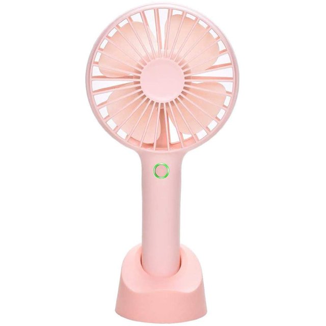 Mini Handheld Fan Portable, Hand Held Personal Fan Rechargeable Battery Operated Powered Cooling Desktop Electric Fan with Base, 2500Mah Battery 4 Modes for Home Office Travel Outdoor