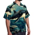 thumbnail image 2 of Whale Men's Hawaiian Printed Short Sleeve Button Down Casual Beach Shirt's, Unisex, 2 of 6