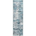 thumbnail image 4 of 2â€™ x 7â€™ Blue Gray Abstract Cuboid Modern Runner Rug, 4 of 9