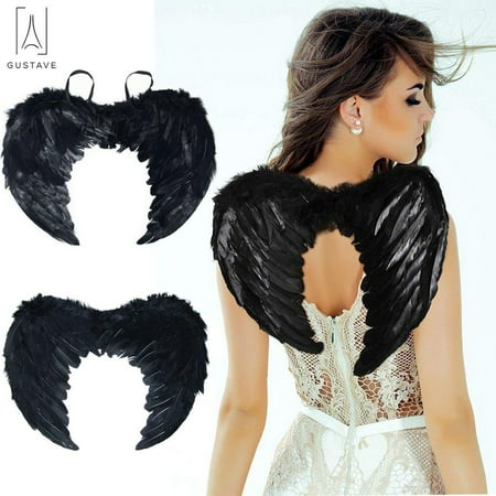 GustaveDesign Angel Wings for Kids Adult Fallen Angel Feather Wing Costume for Halloween Christmas Party 