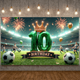 thumbnail image 2 of Green Crown Birthday Banner Colorful Balloons Soccer Theme Party Decoration for Sports Event Kids Celebration Indoor, 2 of 9
