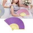 thumbnail image 4 of Handheld Fan Fine Workmanship Engraved Delicate Long-lasting Easy to Grip DIY Bamboo Folding Wedding Folding Hand Fan Gift, 4 of 7