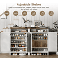 thumbnail image 5 of ONBRILL 6-Tier Shoe Cabinet with Doors, Farmhouse Shoe Storage Cabinet with Adjustable Shelves, Large Capacity Wooden Shoe Rack Organizer for Entryway, Closet, Hallway, Living Room, White, 5 of 8