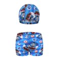 thumbnail image 5 of Bañador de secado rápido para niños, gorro de baño de tiburón grande para niños, traje de baño de dos piezas, bañador de dibujos animados, 5 of 5
