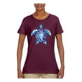 thumbnail image 2 of Sea Turtle Tie Dye Art Animal Lover Womens Graphic T-Shirt, Maroon, Large, 2 of 3