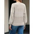 thumbnail image 5 of Women Knit Sweaters Fall V Neck Long Sleeve Pullover Casual Loose Sweater White XXL, 5 of 6