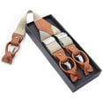 thumbnail image 2 of Men's Bow Tie Suspenders Set 2 Way To Wear 6 Leather Buttonhole 3 Clips Y-shape, 2 of 2