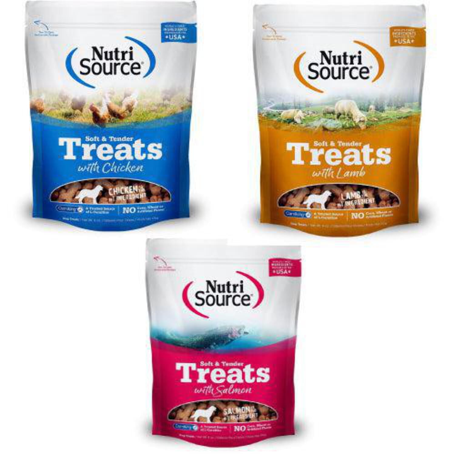 NutriSource Grain Free Soft Chewy Dog Treats Variety Pack 6 oz. Each 3